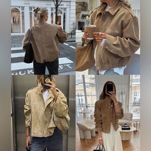 ZARA camel tan faux suede jacket